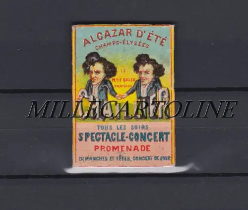 Streichhölzer - um 1880 Streichholzschachteleinband Paris - Alcazar d'étè