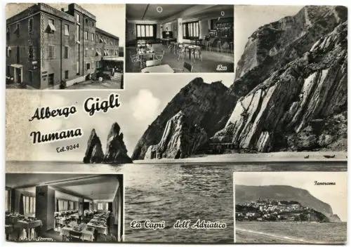 NUMANA (ANCONA), GRUSS MIT 5 ANSICHTEN, HOTEL GIGLI, 1960