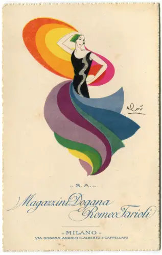 MAILAND, WERBUNG ZOLLLAGER ROMEO FARIOLI, ILLUSTRIERT ALOY