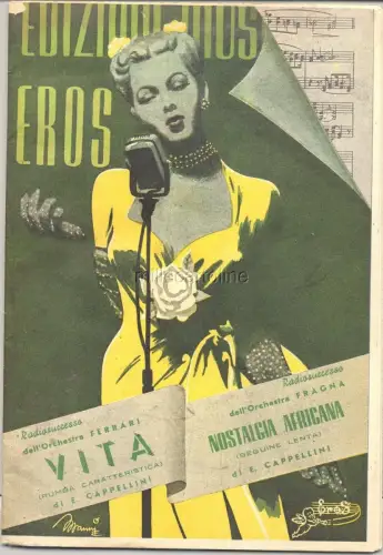 Musikalische Partitur Afrikanisches Leben und Nostalgie von E. Cappellini