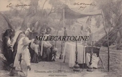 Erdbeben in Kalabrien - September 1905 - Improvisierter Altar