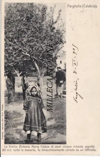 PARGHELIA: Das 5-jährige Mädchen Antonia Maria Colace wurde 80 Stunden begraben..1905