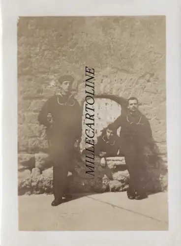 MARINE - 1917 Foto in der Abteilung Forte Oro - 3 Matrosen posieren