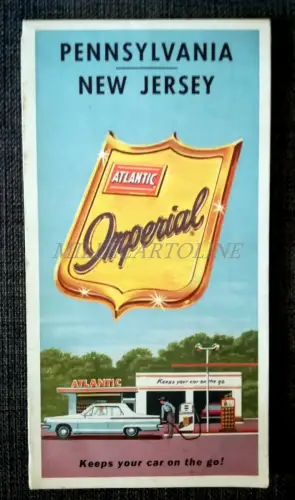 ATLANTIC IMPERIAL - Pennsylvania & New Jersey Karte mit schönen Illustrationen