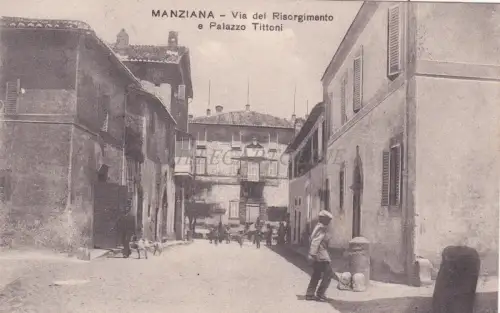 MANZIANA - Via del Risorgimento e Palazzo Tittoni 1911