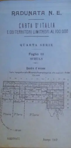 1912 Topographische Karte der Zone Schuls für militärische Zwecke