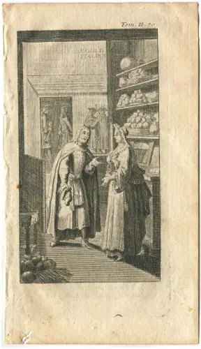 BRIEFMARKE ENDE 800, FRANKREICH, ITALIENISCHE KOMÖDIEN, HÖF AN DIE OBSTVERKÄUFERIN