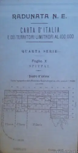 1912 Topographische Karte der Zone Spittal für militärische Zwecke