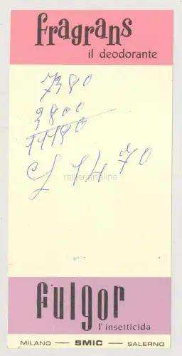 FRAGRANS und FULGOR das Insektizid Notizblatt - SMIC Milano/Salerno