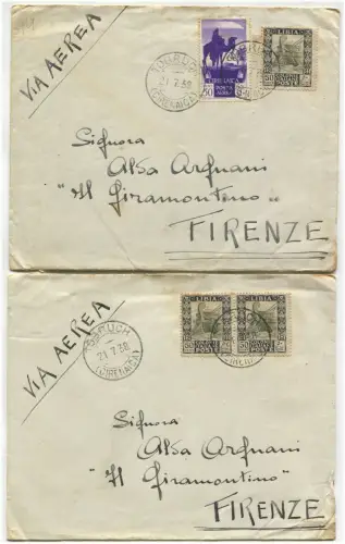 LIBYEN, VON TOBRUCH NACH FLORENZ, ANNULLI JUG 1938, BRIEF DER GELIEBTEN ALDA m