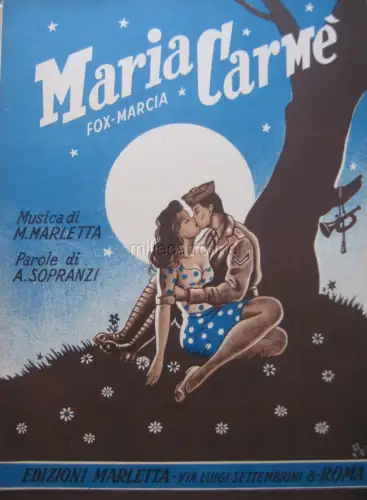 MUSICA PARTITUR 1948 MARIA CARME' Cover von Florenzzi - IL TROMPETETIERE