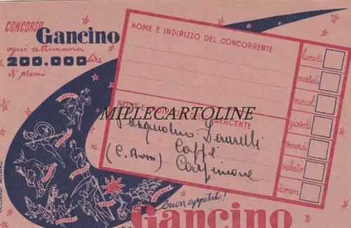 TURIN: 50er Jahre Wettbewerb Gancino 200.000 Lire pro Woche