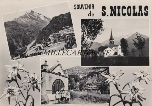 St. NICOLAS: Souvenir de - - 3 Ansichten und Alpensterne 1957