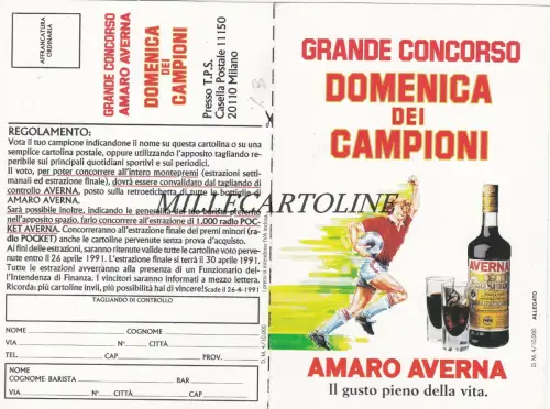 Werbung: Amaro Averna - großer Wettbewerb Sonntag der Champions