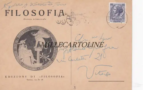 Werbung: Philosophie der vierteljährlich erscheinenden Zeitschrift dir. von A. Guzzo (von ihm signiert