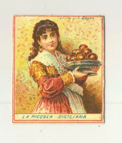 Einband Streichholzschachtel um 1880 (Lithographie) - Sizilianische Tracht