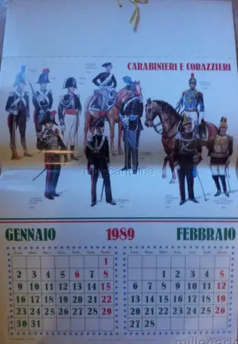 1989 Calendario Carabinieri e Corazzieri - Ed. des zweimonatlichen Soldaten