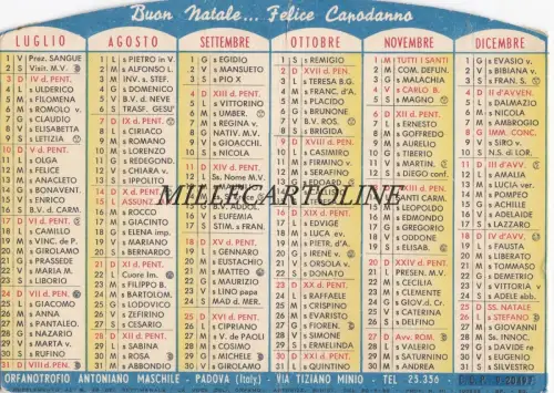 Antonianischer Kalender 1960 - zum Öffnen (innen eine Mini-Krippe)