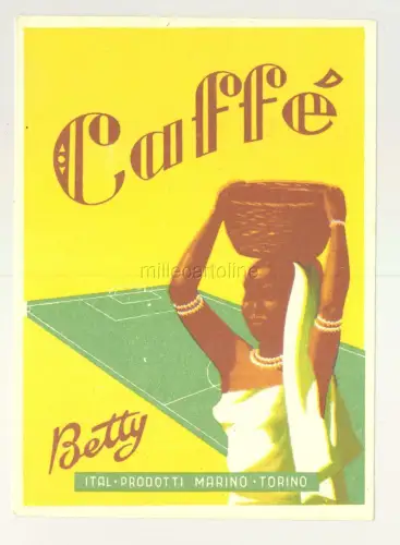 Turin - Betty Kaffee Etikett (mit Fußballplatz)