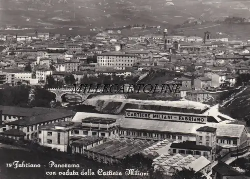 FABRIANO: Panorama mit Blick auf Papierfabrik Miliani 1957