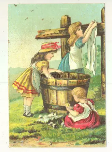 Lithographische Figur ' 800 - Drei Wäscherinnenmädchen