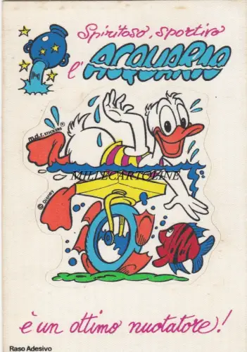 W. DISNEY - Cart. aufkleber - mit Papagei zum Sternzeichen Aquarium