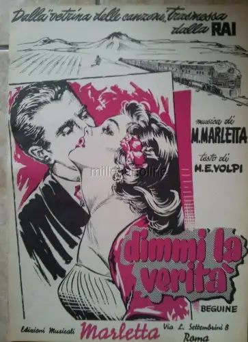 Musikalische Partitur des Liedes - Sag mir die Wahrheit - Rai 1954