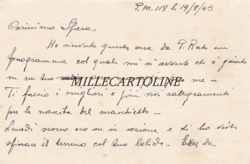 MATERA: Der junge Spera di matera ist in Kroatien stationiert ...P.M. 118 / 1943