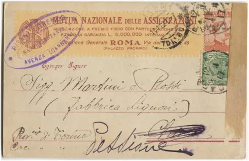 ROM, KOPF AUF Gegenseitigkeit nationale versicherungen, für martini und rote, 1921