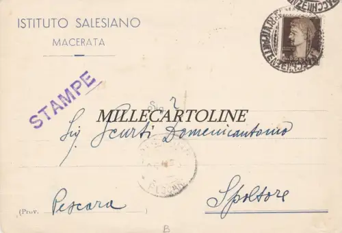 MACERATA: Kopfstück - Istituto Salesiano 1936