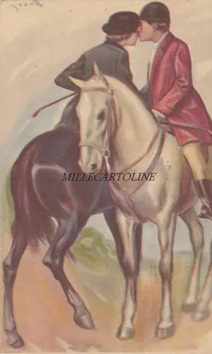 Verliebt: Paar zu Pferd - dis. Grande 1923