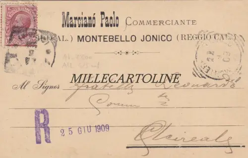 MONTEBELLO JONICO: Kopfstück Marciano' Paolo (Händler) 1909