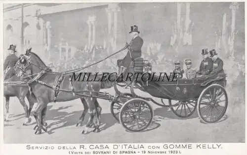 Werbung: Patentierte Kelly-Reifen für Kutschen (die Herrscher Spaniens)