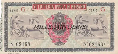 Lotterie: XI. Pferdelotterie Meran 1948 100 Lire (Kat. n.30)