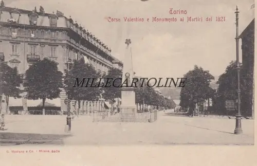 TURIN: Corso Valentino e Monumento ai Martiri von 1821