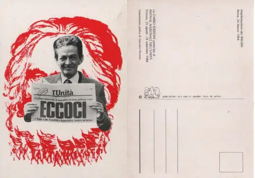 PCI Festival Nazionale dell'Unità Firenze 1988 - Berlinguer und Zeitung l'Unità