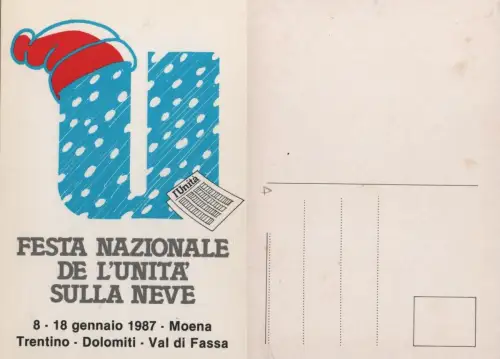 PCI Festa Nazionale dell'Unità sla snow Moena - Val di Fassa 1987