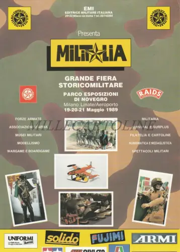 MILITALIA - Volantino Militaria Fiera Storico Militare Milano Linate 1989