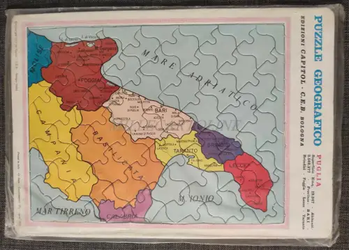 GEOGRAPHISCHES PUZZLE - Ed. Capitol C.E.B. Bologna 1973 Apulien, Bari