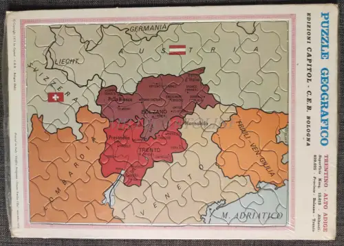 GEOGRAPHISCHES PUZZLE - Ed. Capitol C.E.B. Bologna 1973 Trentino Alto Adige