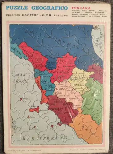 GEOGRAPHISCHES PUZZLE - Ed. Capitol C.E.B. Bologna 1973 Toskana, Florenz