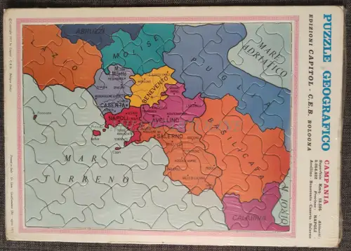 GEOGRAPHISCHES PUZZLE - Ed. Capitol C.E.B. Bologna 1973 Kampanien, Neapel