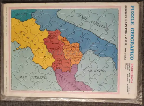 GEOGRAPHISCHES PUZZLE - Ed. Capitol C.E.B. Bologna 1973 Basilikata, Potenza