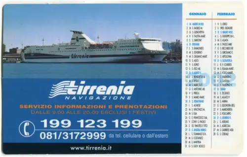 plastifizierter Kalender 2002 by Tirrenia Navigation (03) m