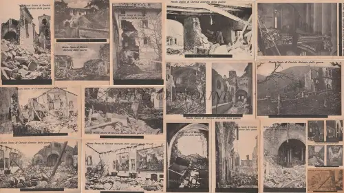 * WWI - Serie von 17 Postkarten - Vom Krieg zerstörter Berg Santo di Gorizia