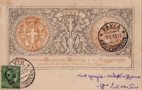 PAVIA 1913 - Kunstausstellung - gefördert vom Verein. Freunde der Kunst
