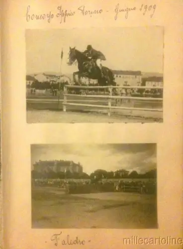 § 6 FOTOS REITWETTBEWERBE VON TURIN, BASSANO, MAILAND 1909-10; 1 FOTO TREVISO 1910