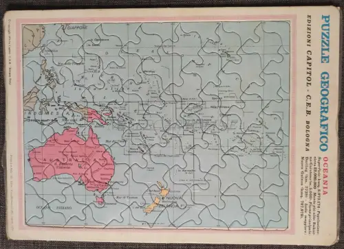 GEOGRAPHISCHES PUZZLE - Ed. Capitol C.E.B. Bologna 1974 Ozeanien