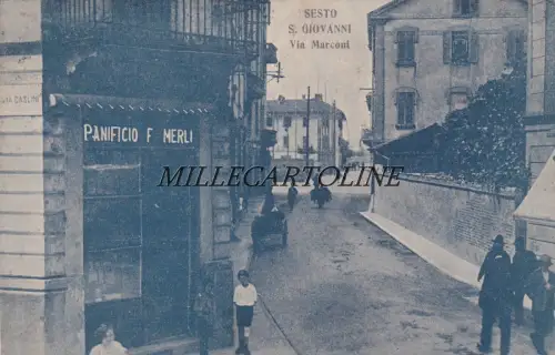SESTO S. GIOVANNI: Via Marconi - Panificio F. Merli 1929