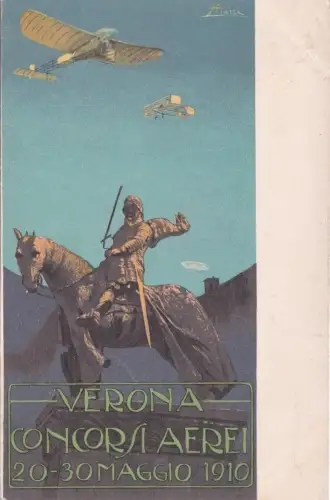 * AVIAZIONE - Concorsi Aerei Verona 1910 Illustratore Mazza